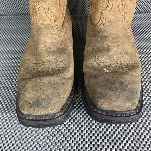 Ariat Workhog Boots Mens Size 9.5 EE Brown Square Toe Western Cowboy Work Boots - Picture 9 of 12